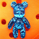 Hard Resin Glitter Cartoon Shoe Charms Accessories Cute Chocolate Bear Shoes Buttons Colorful Sandals Charm
