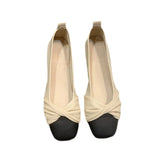 Wind Grandma Ladle Shoes Female 2024 Spring And Autumn New Soft Leather Soft Sole Super Soft Bean Shoes Lazy Shallow Mouth Flat Single
