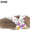 2023 Summer Cross Cork Slipper New Fashion Women Casual Beach Slip on Outside Non-slip Slides