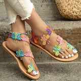 for Women 2023 Hot Sale Bow Decoration Women's Sandals Summer Beach Holiday Women Sandals Casual Light Flat Sandals