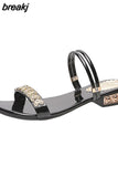 Women Sandals Bling Pumps Shoes Comfort Ladies Woman Sandale Gold Silver High Heels Female Footwear Slip On Sandals
