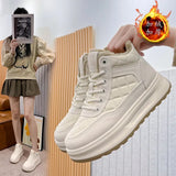 Breakj Plus Velvet High Top Small White Shoes Female 2024 Winter Korean Version Versatile Student Shoes Warm Casual Shoes Female