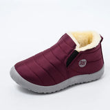 Boots Women Shoes 2020 Waterproof Warm Plush Fur Ankle Boots Winter Female Slip On Flat Casual Shoes Ultralight