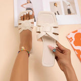 Breakj Fashion Flat Slipper Female Solid Color Square Head Breathable Roman Slipper Female Womens