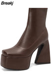 Over The Knee High Boots 2023 Brand Design Zipper White Black Fashion Motorcycle Boots Sexy Party Walking Comfy