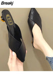women pointed toe red pu leather high heel shoes for summer lady party & night club black pumps zapatos dama