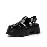 Shoes Women Genuine Leather Gladiator Sandals High Heel Platform Sandals Thick Heel Buckle Ladies Footwear Summer