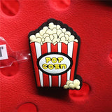 Cute Food Donuts Popcorn Omelette Shoes Decoration Accessories Original Jibz for Croc Charms for Shoes Bracelets Kids