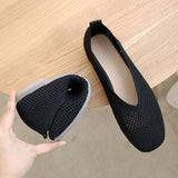 Shoes 2021 Mesh Square Toe Flat Shoes Women Soft Bottom Hollow Out Shoes Women Breathable Casual Shoes Zapatos De
