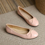 Big Size Bowtie flat shoes woman round toe crystal glitter slip on loafers soft bottom bow ballet flats ladies OL