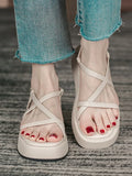 Platform Sandals Women 2022 Summer Square Toes Shoes Female Chunky Sole Ankle Strap Sandals Sandals Women Zapatos De