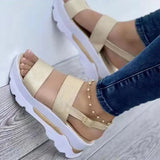 Women Sandals Summer Platform Sandals Wedges Shoes 2023 New Sandalias Mujer Lightweight Soild Color Open Toe Sandals for