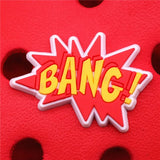 Shipping Crock Charms Accessories Custom Cute Cartoon PVC Shoe Croc Buttons Sandals Charm Decoration BANG OMG POW NOOB