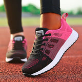 2021 Factory Direct Women Casual Shoes Fashion Breathable Walking Mesh Flat Shoes Sneakers Gym Vulcanized Tenis