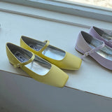 New Arrival Candy Color Style Sweet Buckle Mary Janes Shoes Women'S Shallow Mouth Casual Student Shoes Low Heels