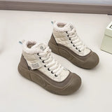 Breakj Top Shoes Women 2024 Winter New Add Velvet Cotton Shoes Versatile Student Tide Shoes Women's Thick Platform Snowshoes XT