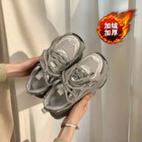 Breakj New Dad Shoes Female Sneakers Versatile Fashion Breathable Super Tall Small Four Seasons