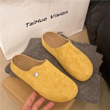Breakj Burkan Slippers Women Wear 2025 Spring New Fashion Soft Base Lazy One Foot Pedal Half Slippers