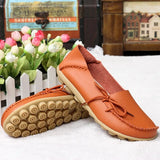 Leather Autumn Woman Loafers Female Slip On Ballet Bowtie Women's Shoe New Moccasins Women Flats Shoes Chaussures