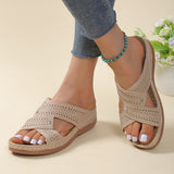 Shoes on Sale 2023 New Basic Women's Slippers Summer Retro Open Toe Wedges Slippers Casual Beach Ladies Shoes