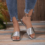 New Slippers Women's 2025 Summer Large-Size Flat-Bottomed Snake-Snake Women's Shoes Word Beach Cool Slippers Women's
