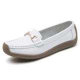 Breakj Small Gold Buckle Round Head Pedal Soft Base Shallow Mouth Fashionable Happy Lefu Shoes Female Wind Flat Shoes Soft Sole Single