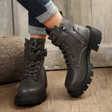 Bottom Round Head Martin Boots Women's Belt Buckle Thin Velvet Short Boots 2023 Autumn And Winter New Side Zipper Big Autumn And