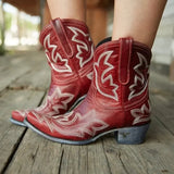Winter Casual Western Cowboy Ankle Boots Women Snake Leather Cowgirl Booties Short Cossacks botas High Heels