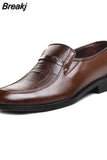 Brand Men Leather Formal Business Shoes Male Office Work Flat Shoes Oxford Breathable Party Wedding Anniversary