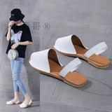 Breakj Flat-Bottomed Deed Sandals Women 2023 Summer Fish-Billed Beef-Shoe Fisherman's Shoes