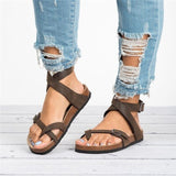 Women Fashion Gladiator Cork Sandals New Casual Beach Non-slip Buckle Strap Sandalias