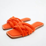 Platform Woman orange yellow Slippers Women Summer Shoes Designer Flip Flops Outdoor Beach Slippers Flat Leather