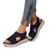Breakj 2024 Autumn Fish Head Casual Sleeve Fashion Sandals Low-Heeled Women's Shoes Origin Large-Size