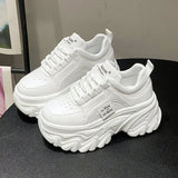 Height Old Dad Shoes Women Spring Autumn New Thick-Bottomed Round Head Toe Small Sneaker