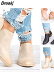 Women's Chelsea Boots Autumn Pointed Suede Thick Heel Booties Women Plus Size 43 Zipper Heeled Ankle Boots Retro Botas De