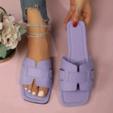 43 Flat-Bottomed Cool Slippers 2025 New Casual Wear Simple Fashion Round-Headed Beach