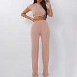 Knitted Sweat Suits Women Matching Sets Long Sleeve Hoodie+wide-legged Pants Loungewear Sweater Set Two Piece