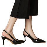 Breakj Women 2025 New Metal Fine Heel Tip One By One With The Royal Sister Sexy Red Leather Head