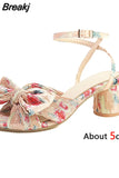 New 2023 Summer Woman Sandals Super High Heel With Butterfly-knot Sweet Lady Office Woman Sandals Shoes Plus Size
