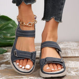 Breakj 2025 Summer Women's Shoes Large-Size Thick-Sed Casual Sandals With Magic Stickers Women's