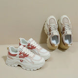 Breakj Korean Version Of The Thick Platform Dad Shoes 2025 Spring New Street Shot Student Running Sneakers Increased Casual QRJ