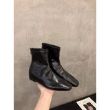 Breakj Brown Martin Boots Women's Shoes 2025 Autumn/Winter New Square Skinny French Short Boots Single
