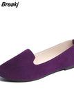 Women Ladies Slip On Flat Shoes Comfortable Casual Shoes Solid Fashion Loafers Female Pointed Toe Plain Flat Shoes Ballet
