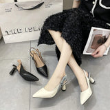 Breakj Version Of The Tendered Tie With High-Heeled Sandals Women 2025 Summer New Large-Size Small Pointed Fine Heel Single Shoes Fashion