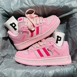Breakj Cranberry Patchwork Color Thick Bottom Bread Shoes Female Lovely Versatile Casual Board Shoes Students Small White