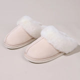 2023 Winter Fur Slippers Women Faux Suede Fluffy Furry Home Slides Woman Comfort Non Slip Indoor Floor Cotton Shoes