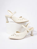 Breakj High-Heeled Sandals New Fashion Pointed Sandals Behind The Air Soft Leather Hollow Hollow High Heels