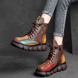 Breakj Red Ugly Ugly Boots 2023 Autumn New Fashion Round Head Trend Cool Thick Background Hit The Color Martin Boots