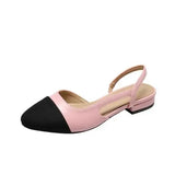 Woman Shoes Beige Heeled Sandals Round Toe Shallow Mouth Original Black Comfort Girls Closed Low Basic PU Neutral Back