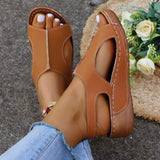 Breakj Casual Sandals 2025 Summer New Fashion Hollow Toe Round-Headed Beach Roman
